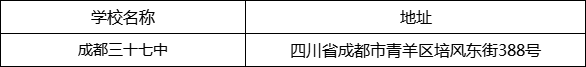 成都市成都三十七中地址在哪里？