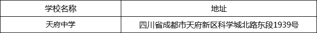 成都市天府中學(xué)地址在哪里？