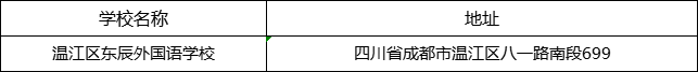 成都市溫江區(qū)東辰外國(guó)語(yǔ)學(xué)校地址在哪里？