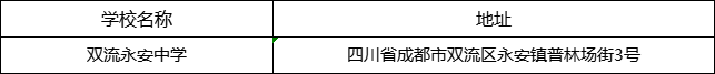 成都市雙流永安中學(xué)地址在哪里？