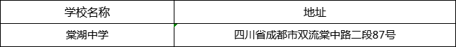 成都市棠湖中學(xué)地址在哪里？