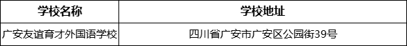 廣安市廣安友誼育才外國(guó)語(yǔ)學(xué)校學(xué)校地址在哪里？