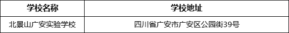 廣安市北京景山學(xué)校四川廣安實驗學(xué)校地址在哪里？