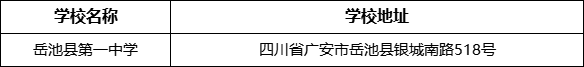 廣安市岳池縣第一中學(xué)學(xué)校地址在哪里？