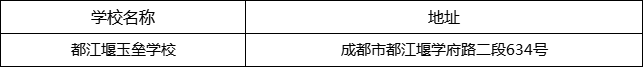 成都市都江堰玉壘學(xué)校地址在哪里？