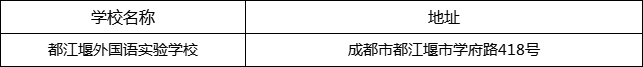 成都市都江堰外國語實驗學校地址在哪里？