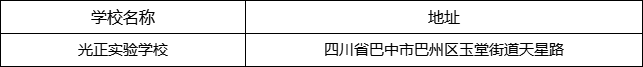 巴中市光正實驗學校地址在哪里？