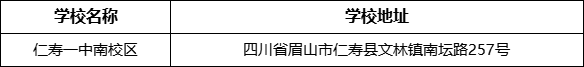 眉山市仁壽一中南校區(qū)學校地址在哪里？