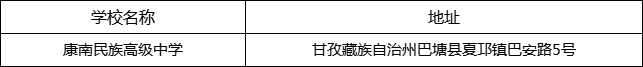 甘孜州康南民族高級中學(xué)地址在哪里？