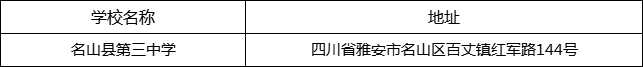 雅安市名山縣第三中學(xué)地址在哪里？