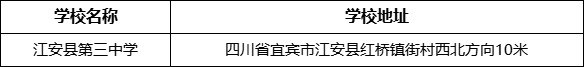 宜賓市江安縣第三中學學校地址在哪里？