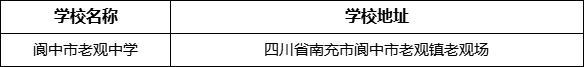 南充市閬中市老觀中學(xué)地址在哪里？