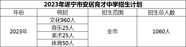 2024年遂寧市安居育才中學(xué)招生計(jì)劃是多少？