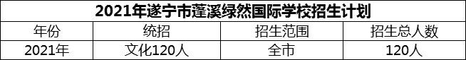 2024年遂寧市蓬溪綠然國際學(xué)校招生計劃是多少？