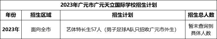 2024年廣元市廣元天立國際學校招生計劃是多少？