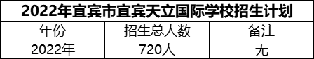 2024年宜賓市宜賓天立國際學校招生計劃是多少？