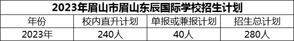 2024年眉山市眉山東辰國(guó)際學(xué)校招生計(jì)劃是多少？