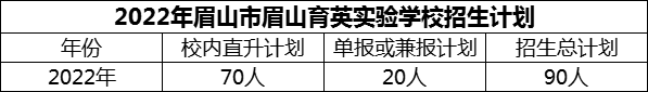 2024年眉山市眉山育英實驗學(xué)校招生計劃是多少？