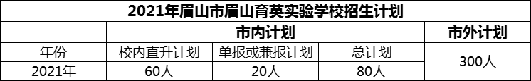 2024年眉山市眉山育英實驗學(xué)校招生計劃是多少？