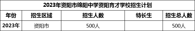 2024年資陽(yáng)市綿陽(yáng)中學(xué)資陽(yáng)育才學(xué)校招生計(jì)劃是多少？