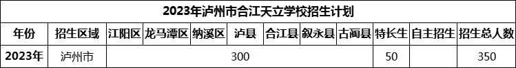 2024年瀘州市合江天立學(xué)校招生計(jì)劃是多少？