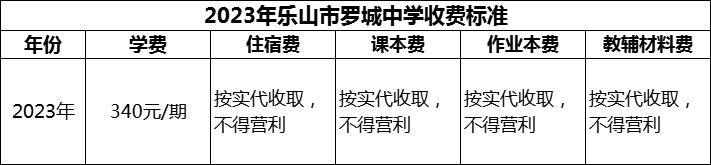 2024年樂山市羅城中學(xué)學(xué)費(fèi)多少錢？