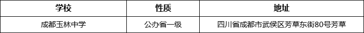 成都市成都玉林中學詳細地址、在哪里？