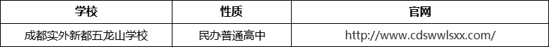 成都市成都實外新都五龍山學校網(wǎng)址是什么？